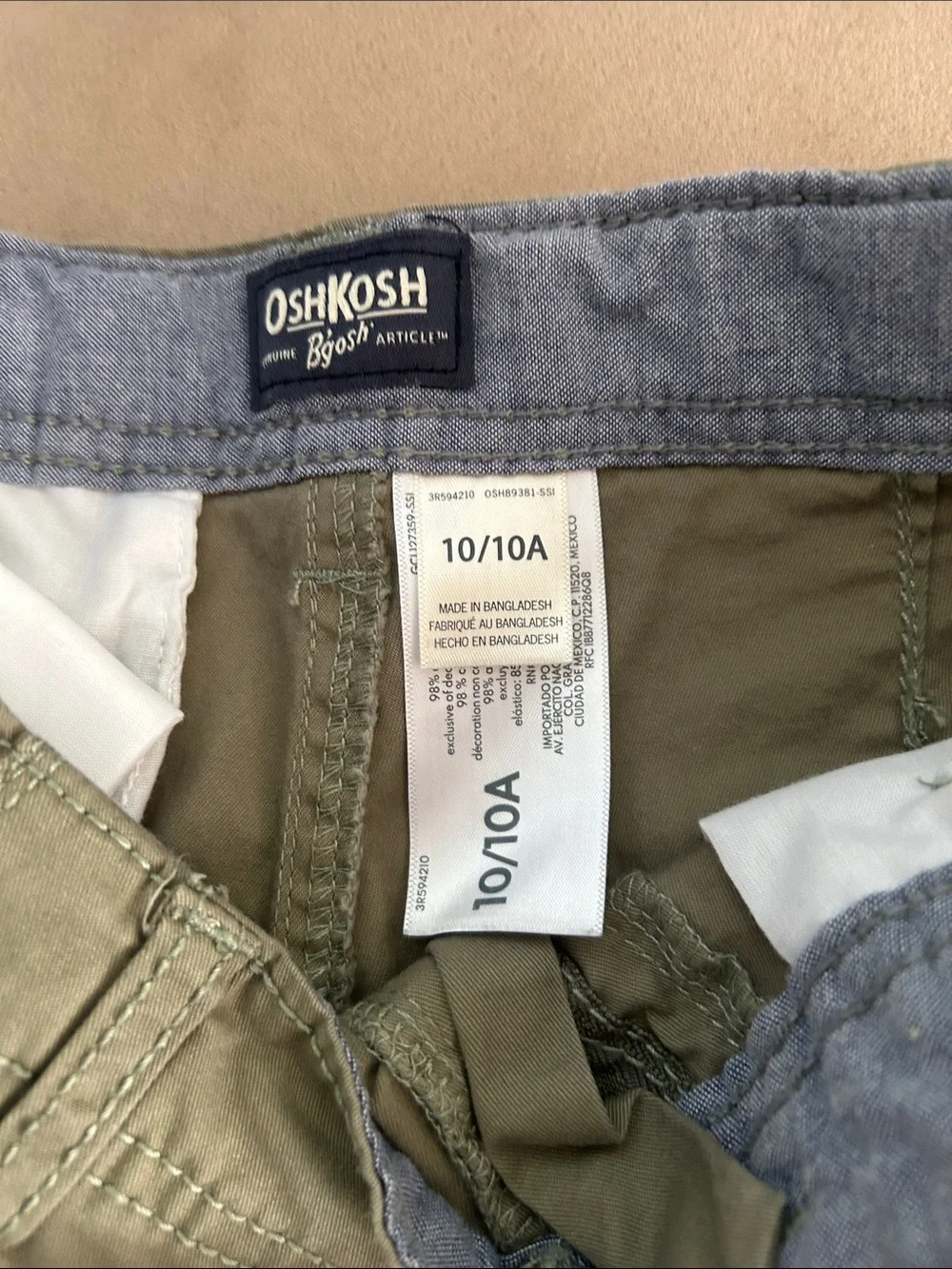 OshKosh B'gosh Boys' Chino Pants in Olive Green and Charcoal